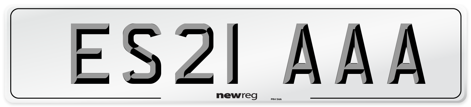 ES21 AAA Number Plate from New Reg